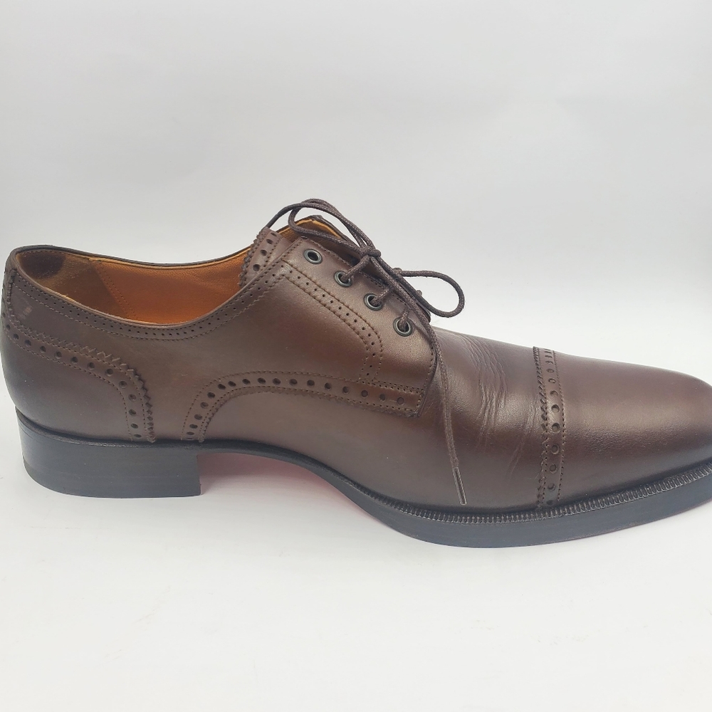Hermes Paris Newton Calfskin Brlown Leather Derby Oxford Shoes US 8.5 EUR 41.5